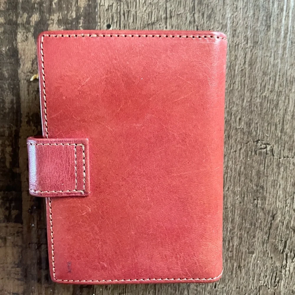 Dallaiti Italy vtg. Italian Leather business credit card holder Red Vera Pelle